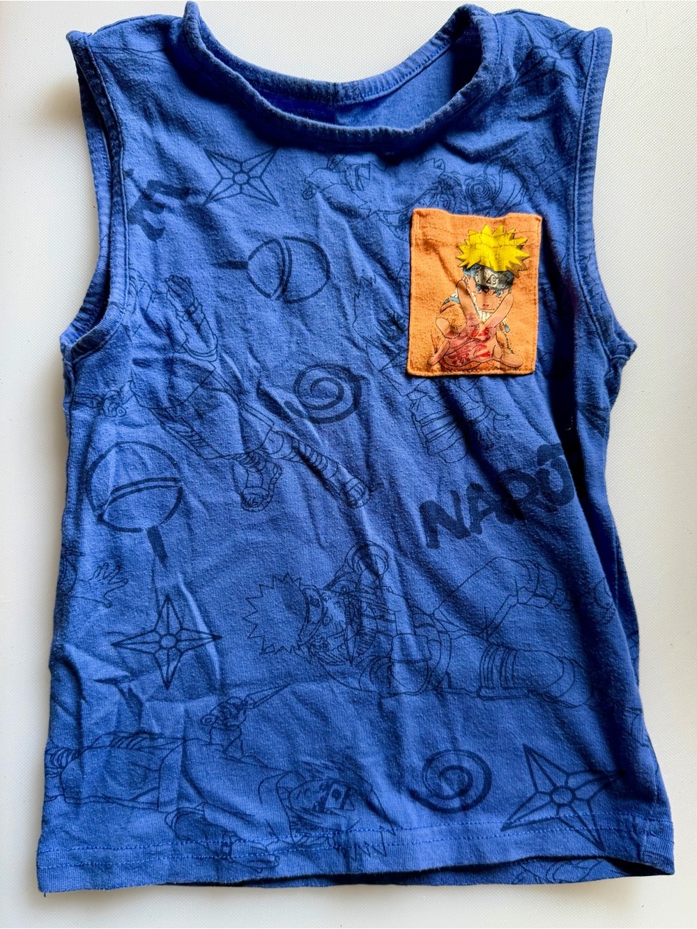 Naruto Boys Size 4 Blue Sleeveless Tank Top